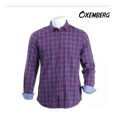 Oxemberg Red Checkered Printed Shirt For Men